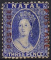 NATAL 1870 3d Bright Blue, Vertical Ovpt, SG 61, Good Mint. For More Images, Please Visit... - Zonder Classificatie