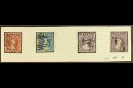 NATAL 1869 "Postage" Ovpts, 13 3/4mm Long, SG Type 7c, 1d Bright Red, 3d Blue Rough Perf, 6d Violet (2), SG 39,... - Unclassified