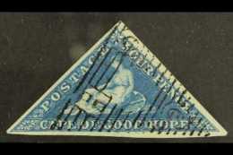 CAPE OF GOOD HOPE 1853 4d Deep Blue On Deeply Blued Paper, SG 2, Very Fine Used With 3 Good Margins, Crisp... - Non Classificati