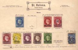 OLD TIME COLLECTION Displayed On 1884 Schaubek Printed Pages Incl. 1856 6d Unused, 1863 1d Unused, 4d Used, Later... - Saint Helena Island