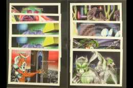 1994 Alien Sighting Complete Set Of Mini-sheets Inc Both Inscription Types Of Kentucky Sighting, (Scott 2020/27,... - Nicaragua