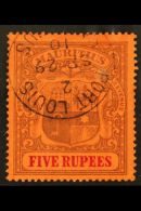 1900-05 5r Purple & Carmine/red, SG 155, Fine Used With Light "Port Louis" Cds. Lovely For More Images, Please... - Mauritius (...-1967)