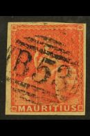 1858 (6d) Vermilion Britannia, SG 28, Fine Used With Clear To Large Margins And Neat Central "B 53" Barred Oval... - Mauritius (...-1967)