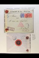 1914-22 COMMERCIAL COVERS AND CARDS COLLECTION A Fine Collection Comprising Mostly Of WORLD WAR ONE Censored Items... - Malta (...-1964)