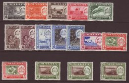 NEGRI SEMBILAN 1957-63 Pictorial Set Inc ALL Perf & Shade Varieties, SG 68/79, Very Fine Mint (16 Stamps) For... - Altri & Non Classificati
