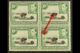 1949 10c Black & Green, Variety "MOUNTAIN RETOUCH", SG 135a, Never Hinged Mint In Block Of Four With 3 Normal... - Vide