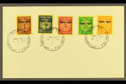 POSTAGE DUES 1948 1st Ovpt Set Complete, Bale PD 1-5, On Plain COVER Tied By Tel Aviv Cds's Of 25.12.1949. For... - Other & Unclassified