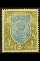 1926-33 15R Blue And Olive, Wmk Multiple Stars Upright, SG 218, Very Fine Mint.  For More Images, Please Visit... - Other & Unclassified