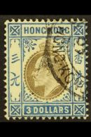 1904 $3 Slate And Dull Blue, Wmk MCA, Ed VII, SG 88, Very Fine Used With Part Registered Cancel. For More Images,... - Altri & Non Classificati