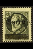 1920 25pf Grey Overprint PLATE FLAW, Michel 22 B I, Very Fine Cds Used, Identified & Expertized Ney BPP. For... - Other & Unclassified