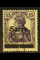 1920 15pf Dunkelblauviolett "Sarre" Overprint Type I With Divided Bar Variety, Michel 7c I A, Fine Cds Used,... - Other & Unclassified