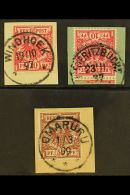 SOUTH WEST AFRICA 1897-1899 FORERUNNERS Three German Stamps Used On Pieces, Inc 1897 10pf (x2) With "Windhoek"... - Other & Unclassified