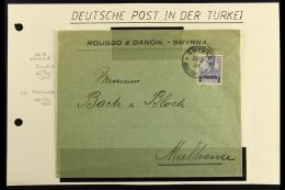 PO's IN TURKEY 1905 (23 Feb) Prtd Cover To Germany Bearing 1902-04 1pi On 20pf Type II, Michel 14 II, Tied By Fine... - Andere & Zonder Classificatie