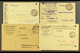 1923 INFLATION "GEBUHR BEZAHLT" PROVISIONAL HANDSTAMPS. An Interesting Group Of Stampless Cards Bearing Various... - Andere & Zonder Classificatie