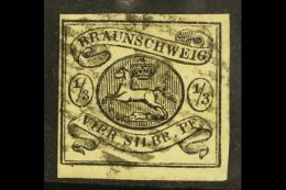 BRUNSWICK 1853 1/3(Sgr) Black On White Paper, Mi 5, Very Fine Used With Clear To Large Margins All Round And Black... - Andere & Zonder Classificatie