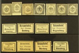 BAVARIA RETOURMARKEN 19th Century Mint Mostly Unused Collection Of All Different Local 'Return' Imperf Stamps Inc... - Andere & Zonder Classificatie