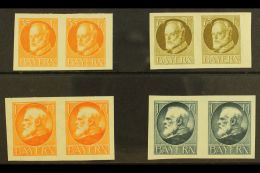 BAVARIA 1919 OVERPRINTS OMITTED IMPERF VARIETIES. 1919 35pf Orange, 75pf Bistre, 1m Yellow-orange & 1m Slate... - Other & Unclassified