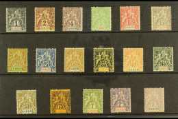 GABON 1904-07 "Tablet" Complete Set, Yvert 16/32 (SG 16/32) Fine Mint, The 5f With Small Hinge Thin. Fresh And... - Andere & Zonder Classificatie