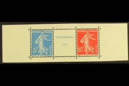 1927 Strasbourg Philatelic Exhibition Horizontal Strip With Label From The Mini-sheet (Yvert 242A, SG 454/54a),... - Other & Unclassified