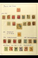 1866-1915 COLLECTION In Hingeless Mounts On Leaves, Inc 1866 3c Used (four Margins, Tiny Thin), 1873-1902 Vals To... - Deens West-Indië