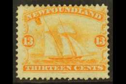 1865-71 EYE-CATCHING VARIETY. 13c Orange-yellow, SG 29, Mint Regummed, With A LARGE COLOURED SPOT Under "E" Of... - Altri & Non Classificati