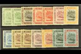 1908-22 Hut Set To $1 SG 34/46, Plus Die II 1c And 3c, And 10c Shade, Mostly Fresh Mint. (14 Stamps) For More... - Brunei (...-1984)