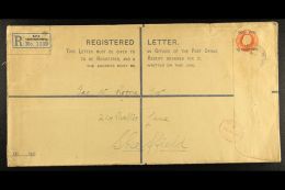 1922 (March 10th) Large Printed Registered Cover To England, Uprated (stamp Missing), Constantinople Reg Tab &... - Brits-Levant