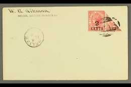 1888 2c On 1d Carmine In Pair With Bisected Stamp (1d), Tied On Untravelled Cover By Barred AO6 Barred Cancel With... - Brits-Honduras (...-1970)