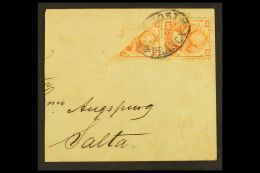 1886 BISECT Part Cover (about 1/3 Missing) Addressed To Salta, Bearing 1878 10c Orange Pair, One Bisected... - Bolivia