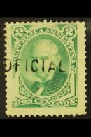 OFFICIAL 1884 2c Green With HORIZONTAL Handstamp (Scott O24a, SG O59a), Mint With Disturbed Part Gum, Centered Top... - Other & Unclassified