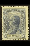 1920 5c Grey Blue Urquiza Wmk Large Sun (Scott 303, SG 489), Fine Mint, Centered To Lower Left, Very Fresh &... - Altri & Non Classificati