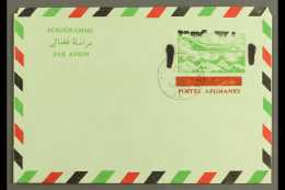 AEROGRAMME 1972 8a On 14a Green, Red & Black, Type II With Black SURCHARGE INVERTED Variety, Very Fine CTO... - Afghanistan