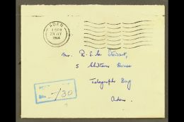 1964 (23 July) Stampless Local Cover With Machine Cancel, Blue Boxed "POSTAGE DUE" Cachet Alongside. For More... - Aden (1854-1963)