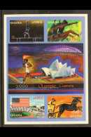 OLYMPICS SYDNEY 2000 GHANA Complete Set, SG 3064/3067, As An IMPERF Miniature Sheet With Central Gutter Design, A... - Non Classificati