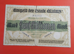 Billet/Allemagne 5 000 000 Mark Reichsbanknote / Mainz-den 1.8.1923 Billet Avec Sceau Voir Photos - 5 Mio. Mark