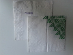 Alt907 Thai Airways Alitalia Compagnia Aerea Avion Flight Aereo Thailandia Thailand Italia Italy Tovagliolo Napkin N.2 - Reclamegeschenk