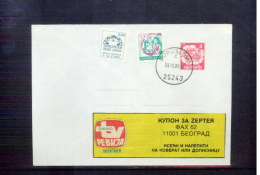 Jugoslawien / Yugoslavia  Interesting Postal Stationery - Letter  + Additional Tax Stamp (3) - Brieven En Documenten