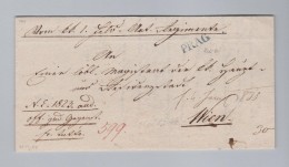 Heimat Tschechien PRAG Langstempel Blau 1837-12-31 Vorphila Brief Nach Wien - ...-1918 Vorphilatelie