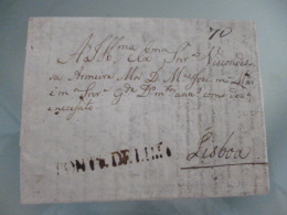 PONTE DE LIMA - LISBOA     TAXA MANUSCRITO(70) - ...-1853 Prephilately