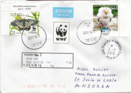 SERBIE. Timbres WWF (Vautour Percnoptère & Papillon Diane) Sur Lettre Adressée ANDORRA, Avec Timbre à Date Arrivée - Brieven En Documenten