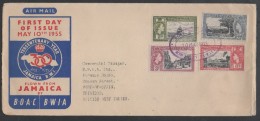 JAMAIQUE - JAMAICA - KINGSTON - BOAC / 1955 ENVELOPPE PREMIER JOUR - FDC POUR TRINIDAD (ref 7201) - Jamaica (...-1961)
