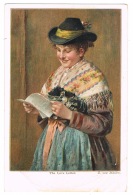 RB 1112-  Early Raphael Tuck Continental Art Postcard - The Love Letter - Austria & Italy Tyrol - Customs