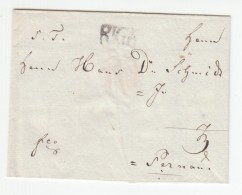 Russia Latvia 1792 Entire Riga To Pernau Pernov Pärnu, German Style Dobin Type 0.05 $ 500+ (m146) - ...-1857 Prephilately