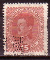 AUTRICHE - OSRERRAICH - 1917 - Perfores - Perfines - 1v Obl. Mi 221 - Perforiert/Gezähnt