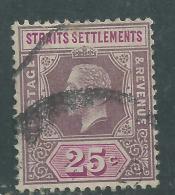 Malacca N° 145 O George V : 25 C. Violet-brun Et Rose-lilas  Oblitération Moyenne Sinon TB - Malacca