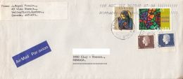 4351FM- PEACE, AIDS, SIDA, QUEEN ELISABETH 2ND, STAMPS ON COVER, 1996, CANADA - Cartas & Documentos