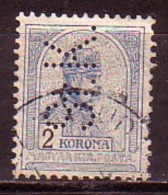 HONGRIE - 1900 - Francois-Joseph 1er - Perfores - Perfines - 2 Kr Obl. Yv 53B CV 250.00 - Perfins