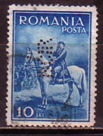 ROMANIA - 1932 - Karl Ll - Perfine - 1v Obl. Mi 436 - Perfins