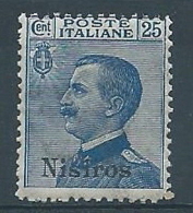 1912 EGEO NISIRO 25 CENT MNH ** - RR3704-7 - Aegean (Nisiro)