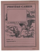 PROTÈGE-CAHIER - Ancien Avec Agrafes - Thème FABLE - Le Renard Et La Cigogne - Illustrateur DUTE - Animaux